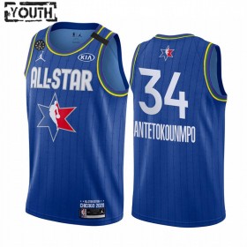 Camiseta Niños Milwaukee Bucks Giannis Antetokounmpo 34 2020 All-Star Jordan Brand Azul Swingman